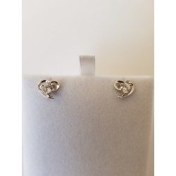 Sterling silver Heart with centred Zircon gemstone