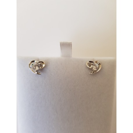 Sterling silver Heart with centred Zircon gemstone