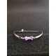 Sterling silver bangle bracelet with purple butterfly Zircon gemstone