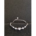 Sterling silver link bracelet with Zircon gemstone.