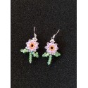 Crystal bead flower with Sterling silver ear wires